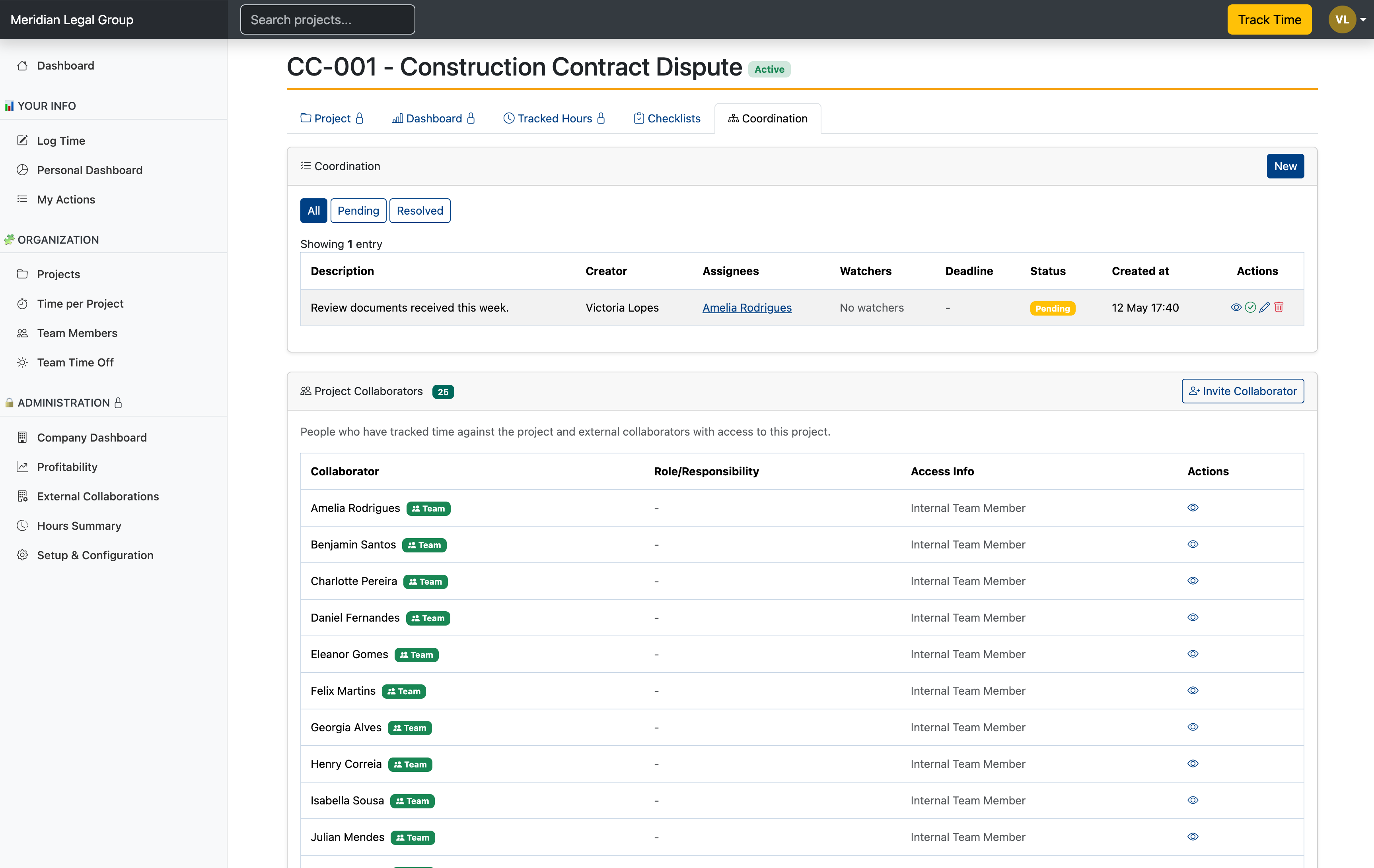 Project Coordination & Actions