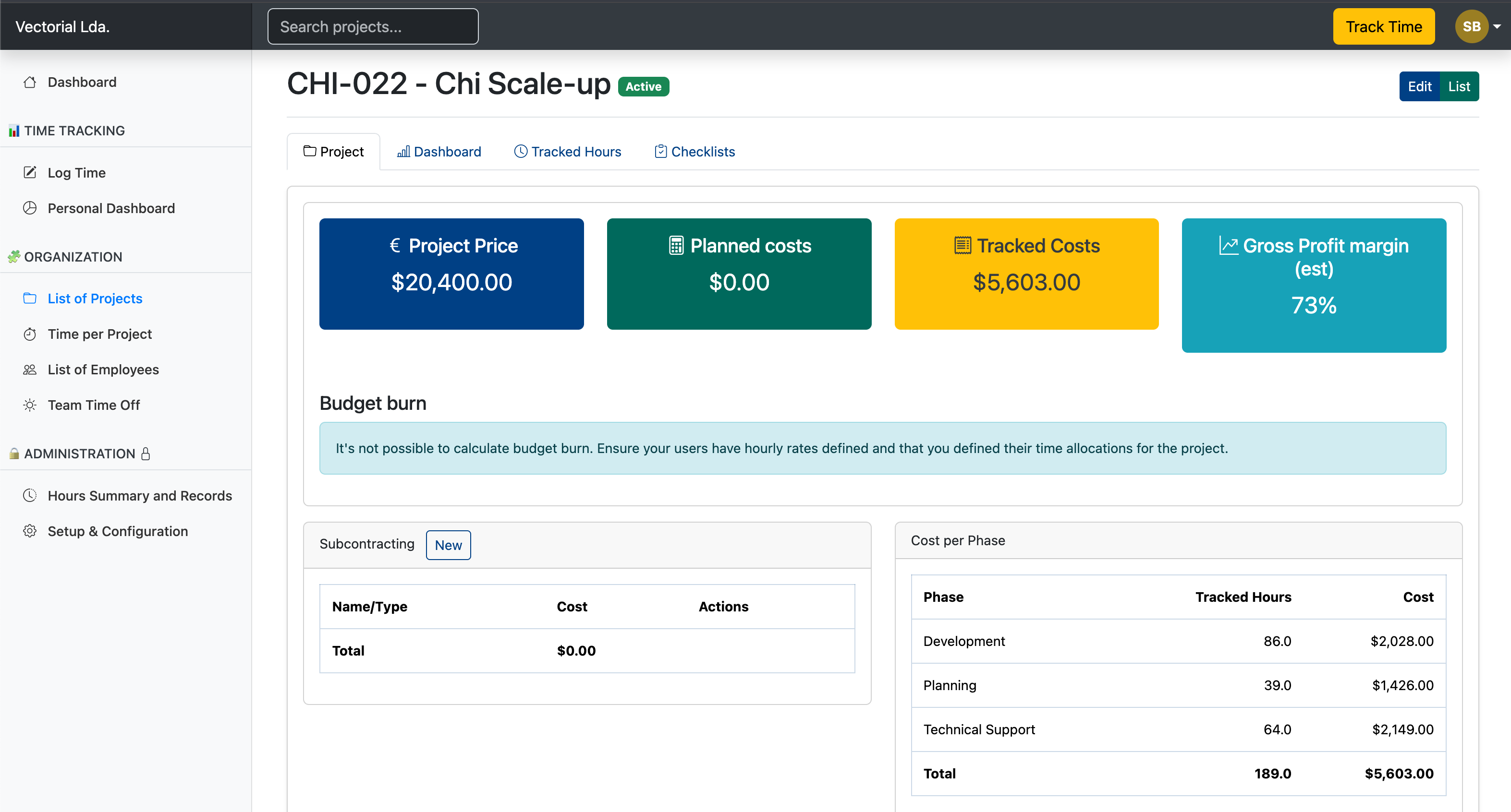 Project & Cost Management